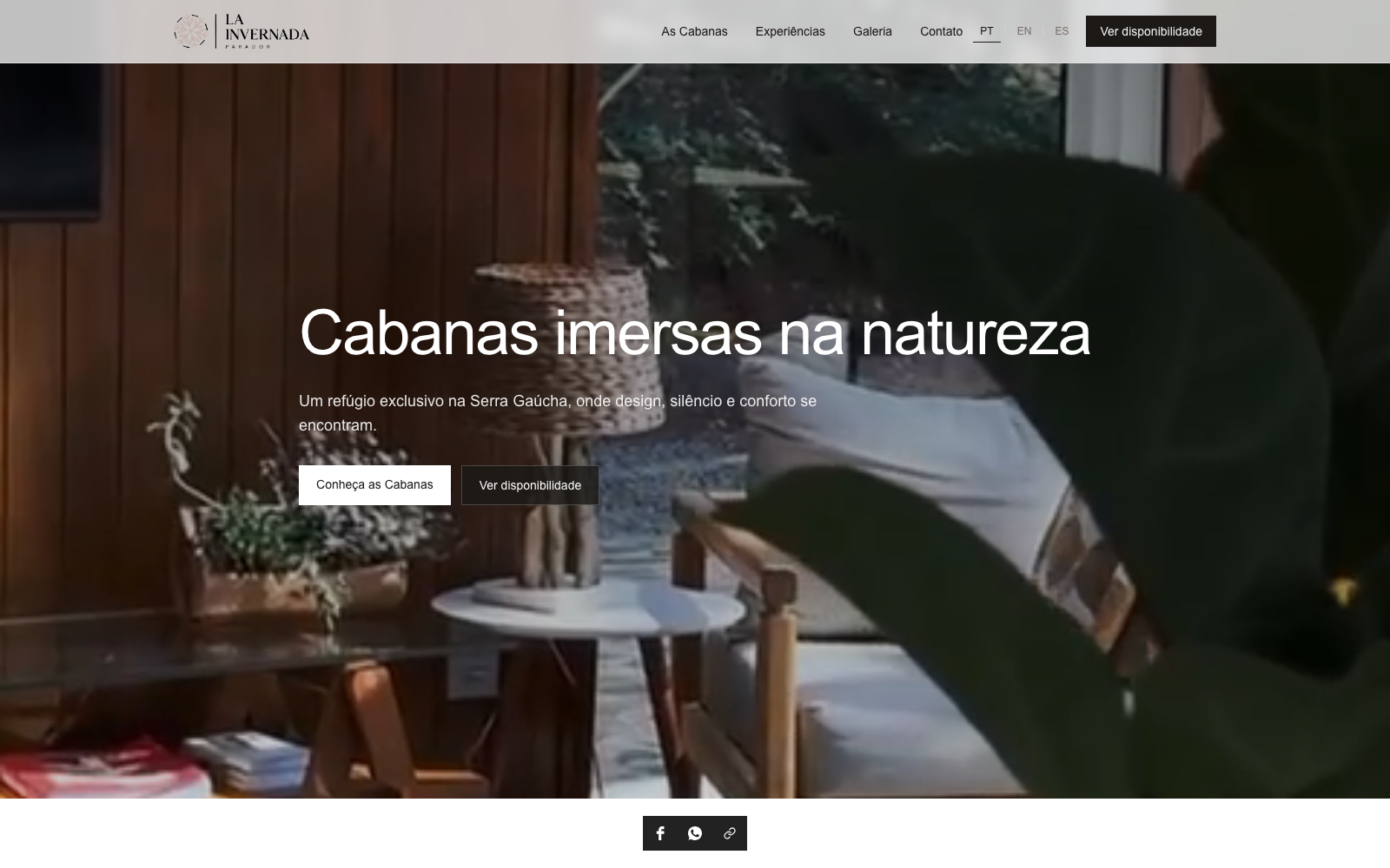 Screenshot do site Parador La Invernada